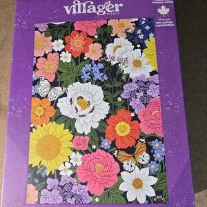 villager Multicolor Floral Puzzle with Butterflies